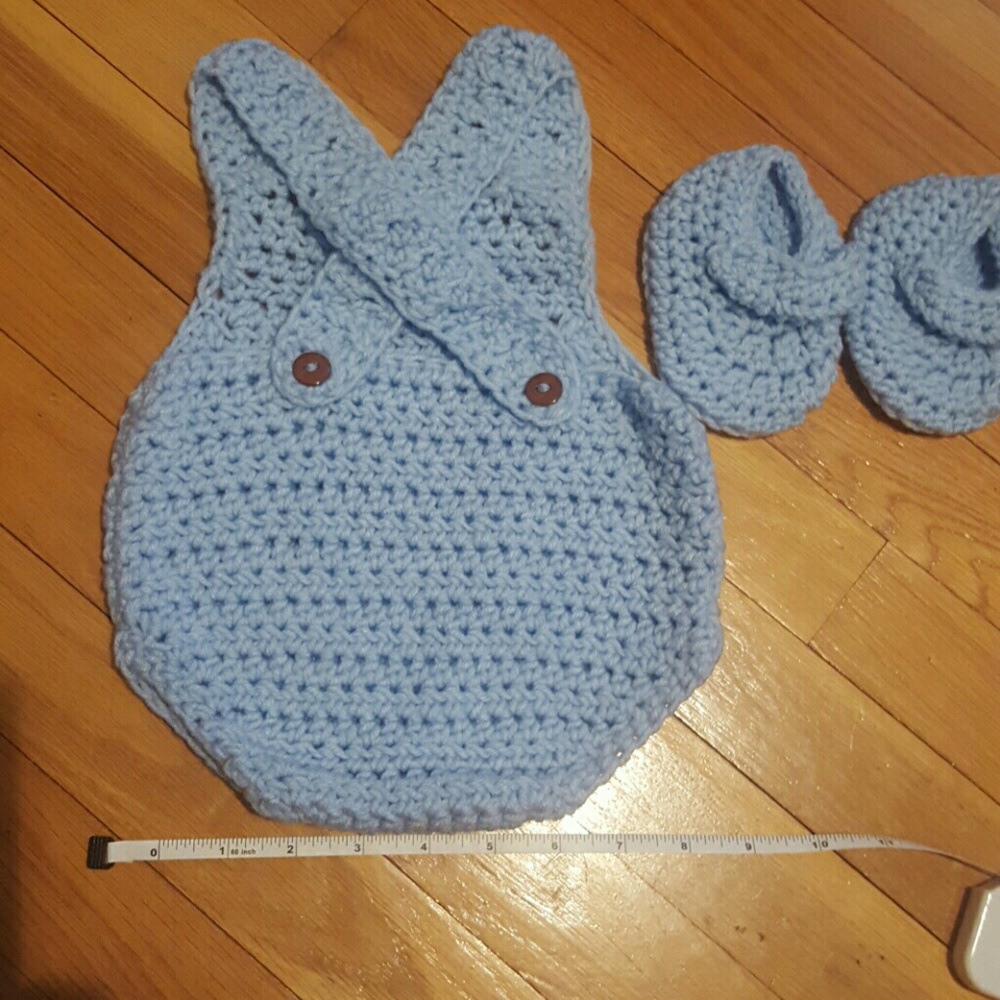 Handmade crocheted baby outfit